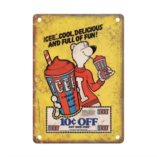 Vintage Collectible Bears - Y1,Vintage ICEE Tin Sign Man Cave