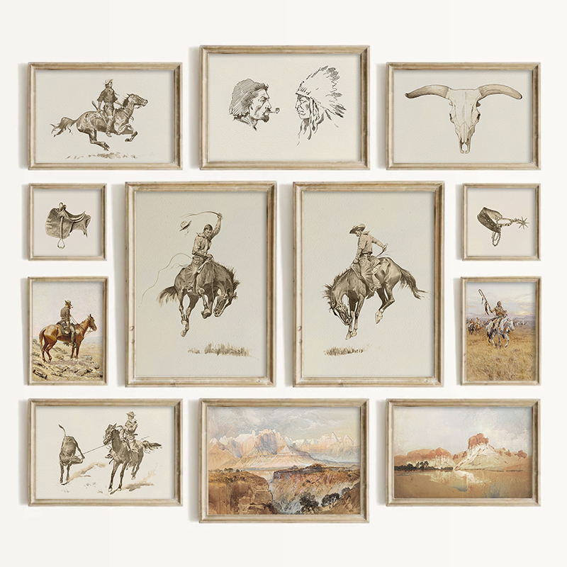 Vintage Things Collection - Southwestern Style Cowboy Wall Art Vintage