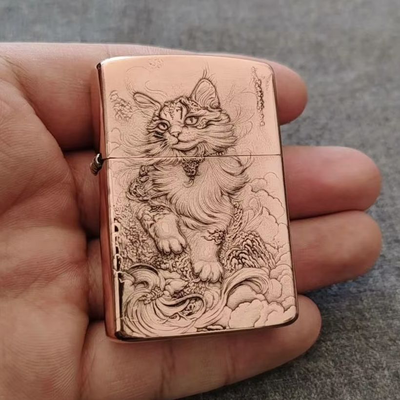 Red Copper Embossed Cat Oil Li - đánh giá và giá Vintage Collectible Accessories