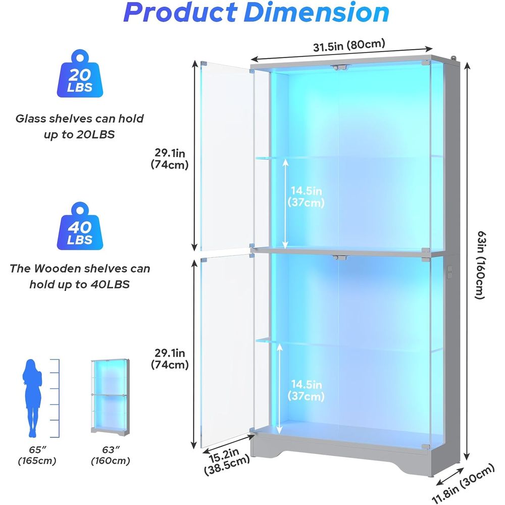 4-Tier Glass Display Cabinet w - đánh giá và giá Collectible & Vintage Dolls For Wedding
