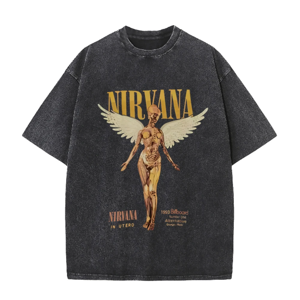 Retro Acid Wash Oversized T-sh - đánh giá và giá Vintage Collectible Figures
