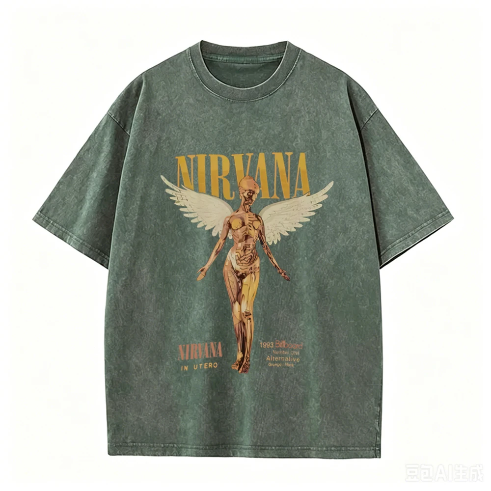 Retro Acid Wash Oversized T-sh - đánh giá và giá Vintage Collectible Figures