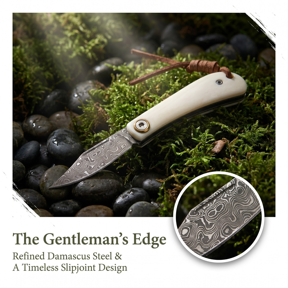 Vintage Damascus Folding EDC P - đánh giá và giá Vintage Collectible Pocket Knives
